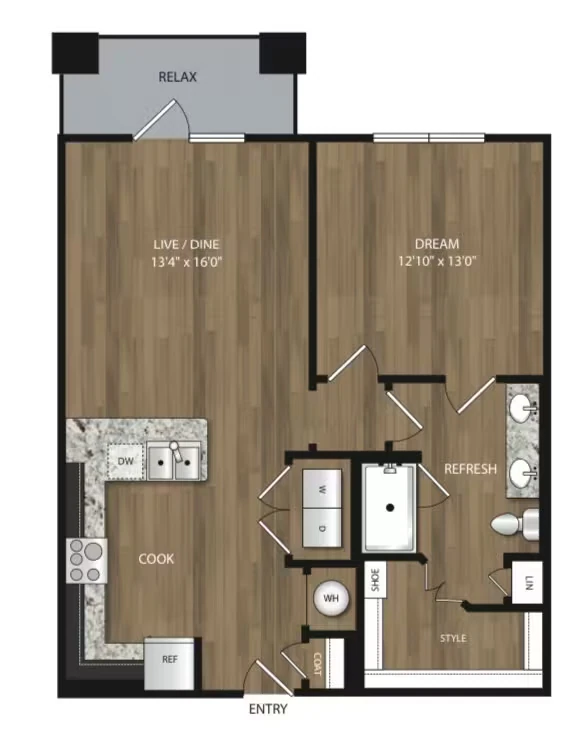 1x1 789 sq ft 4304 floor plan